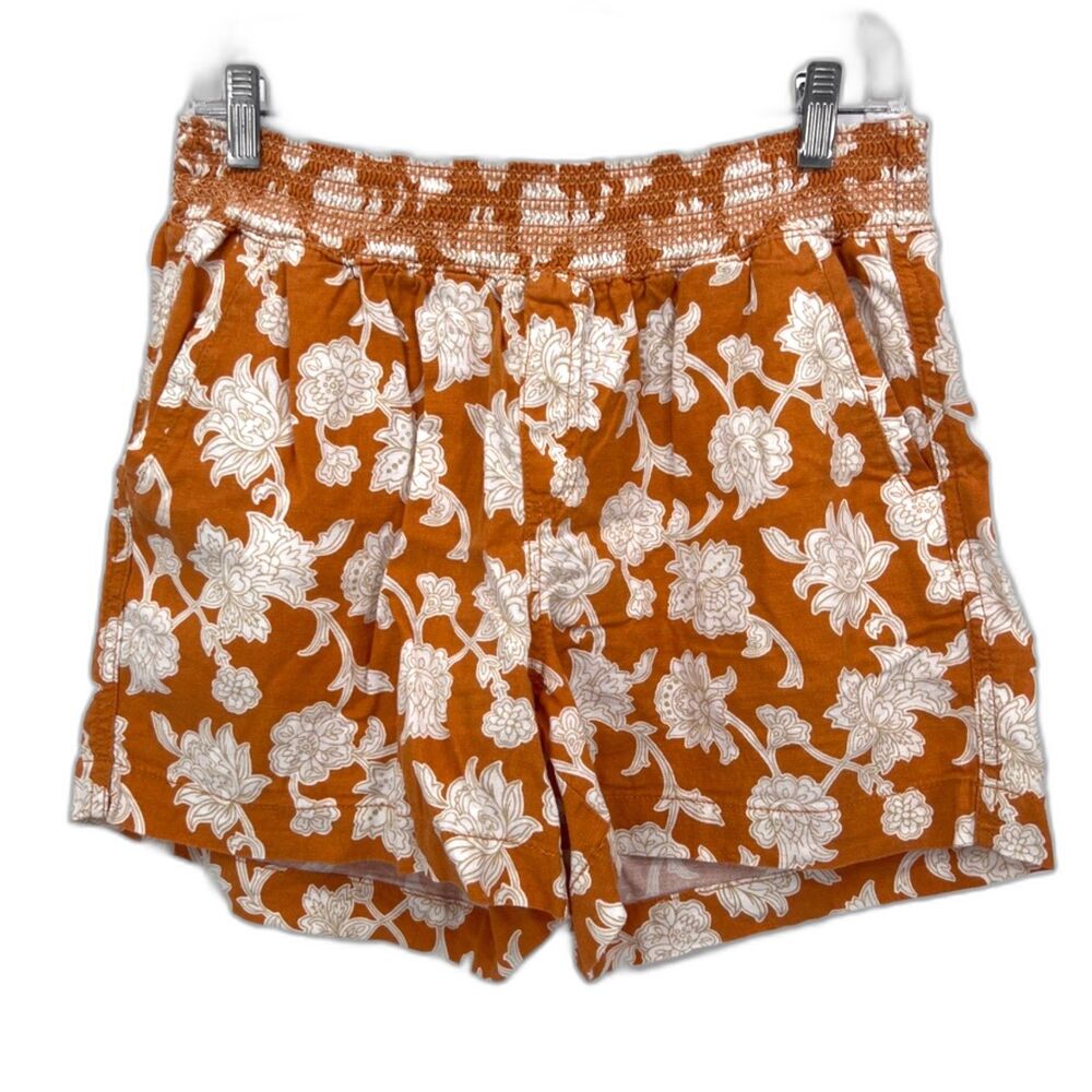 Briggs Linen Blend Floral Print Casual Summery Pull On Boho Shorts Size‎ Large